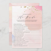 ブライダルシャワーどのように花嫁のゲームを知っている 招待状 (正面/裏面)