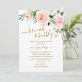 ブライダルシャワーにぴったりな「Blush Floral Brunch And Bubbly」 招待状 (スタンド正面)