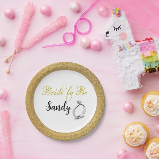 ブライダルシャワーのおしゃれな花嫁 ペーパープレート (パーティー)