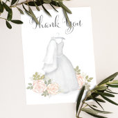 ブライダルシャワーのお礼 ウェディングドレス サンキューカード