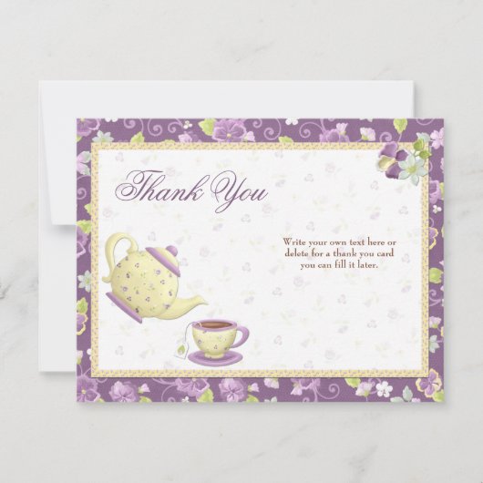 ブライダルシャワーのお茶会のサンキューカード サンキューカード (正面)