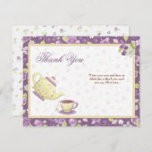 ブライダルシャワーのお茶会のサンキューカード サンキューカード (正面/裏面)