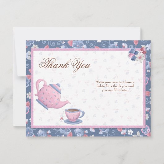 ブライダルシャワーのお茶会のサンキューカード サンキューカード (正面)