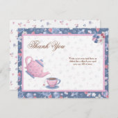 ブライダルシャワーのお茶会のサンキューカード サンキューカード (正面/裏面)