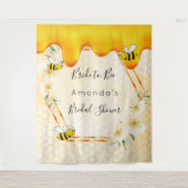 ブライダルシャワーのために花嫁になるハチミツの巣とミツバチ タペストリー (正面)