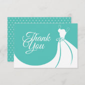 ブライダルシャワーのためのエレガントなウェディングドレスの感謝カード サンキューカード (正面/裏面)