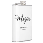 ブライダルシャワーのためのモダンなスクリプトのブライズメイドギフト フラスク (右)