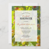 ブライダルシャワーのためのワインブドウをテーマにしたもの 招待状 (正面)