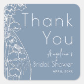 ブライダルシャワーのための感謝ステッカー スクエアシール (正面)