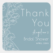 ブライダルシャワーのための感謝ステッカー スクエアシール (正面)