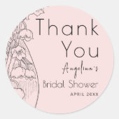 ブライダルシャワーのための感謝ステッカー ラウンドシール (正面)