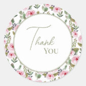 ブライダルシャワーのための感謝ステッカー ラウンドシール (正面)