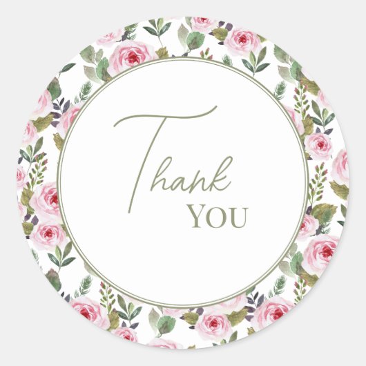 ブライダルシャワーのための感謝ステッカー ラウンドシール (正面)