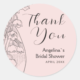ブライダルシャワーのための感謝ステッカー。 ラウンドシール