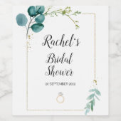 ブライダルシャワーのための楽しい計画 グリーン ワインラベル (シングルラベル)