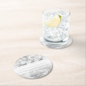 ブライダルシャワーのアドバイスの銀のきらめくライト ラウンドペーパーコースター (インサイチュ)