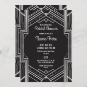 ブライダルシャワーのアールデコの20年代の銀のパーティーの招待 招待状 (正面/裏面)