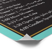 ブライダルシャワーのイベント ティール ファン ポスター (角)