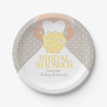 ブライダルシャワーのウェディングドレスのカスタムな紙皿