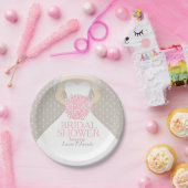 ブライダルシャワーのウェディングドレスのカスタムな紙皿 ペーパープレート (パーティー)