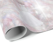 ブライダルシャワーのウェディングドレスのパステル調のグリッターライト ラッピングペーパー (ロールコーナー)