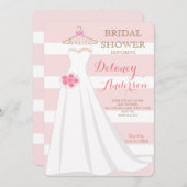 ブライダルシャワーのウェディングドレスの招待状 招待状 (正面/裏面)