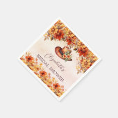 ブライダルシャワーのオレンジの花のカウガールハット スタンダードカクテルナプキン (角)