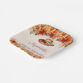 ブライダルシャワーのオレンジの花のカウガールハット ペーパープレート (傾斜あり)