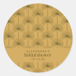 ブライダルシャワーのカスタム好意マスタードボタニカルレトロ ラウンドシール