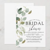 ブライダルシャワーのグリーンインテリア ユーカリ 招待状 (正面/裏面)