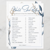 ブライダルシャワーのゲーム彼女はむしろ青い金ゴールド (正面/裏面)