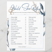 ブライダルシャワーのゲーム彼女はむしろ青い金ゴールド (正面)