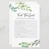 ブライダルシャワーのゲーム ゲストを探せ グリー ネリィ (正面/裏面)