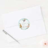 ブライダルシャワーのシーズフラワーフェアリーズドラゴンフライ ラウンドシール (封筒)