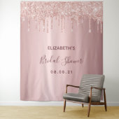 ブライダルシャワーのダスティローズゴールドのドリップ タペストリー (インサイチュ)