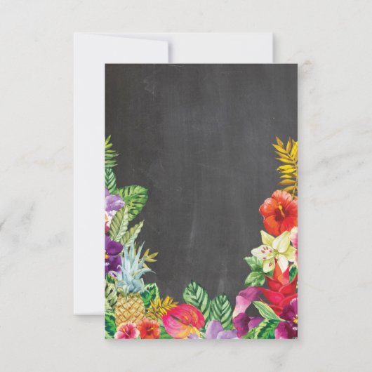 ブライダルシャワーのチョークのアロハルアウ（ハワイ式宴会）カードありがとう 招待状 (裏面)