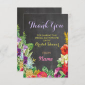 ブライダルシャワーのチョークのアロハルアウ（ハワイ式宴会）カードありがとう 招待状 (正面/裏面)