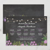 ブライダルシャワーのチョークの紫色の旅程のバチェロレッテ プログラム (正面/裏面)
