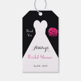 ブライダルシャワーのドレスとバラありがとう好意 ギフトタグ