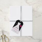 ブライダルシャワーのドレスとバラありがとう好意 ギフトタグ (より糸付き)