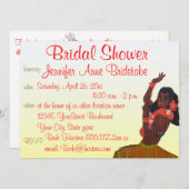 ブライダルシャワーのハワイのルアウ(ハワイ式宴会)のテーマ 招待状 (正面/裏面)