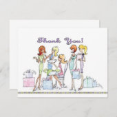 ブライダルシャワーのパーティーのサンキューカード サンキューカード (正面/裏面)