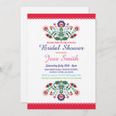 ブライダルシャワーのパーティーのフェスタのメキシコ花の招待 招待状 (正面/裏面)