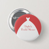 ブライダルシャワーのパーティーの婚礼衣裳 缶バッジ (正面&裏面)