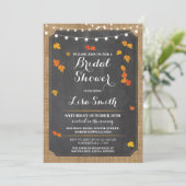 ブライダルシャワーのパーティーの秋素朴なライト招待状 招待状 (スタンド正面)