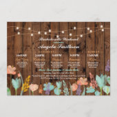 ブライダルシャワーのパーティーの花の旅程のバチェロレッテ プログラム (正面)