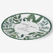 ブライダルシャワーのパーティーの装飾|のエメラルドの森林群葉 ペーパープレート (アングル)