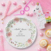 ブライダルシャワーのパーティーの装飾|の赤面のアイボリーのバラの葉 ペーパープレート (パーティー)