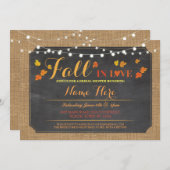 ブライダルシャワーのパーティーは招待葉の恋に落ちます 招待状 (正面/裏面)