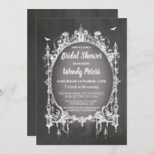 ブライダルシャワーのパーティーゴシック様式フレームのハロウィンの招待 招待状 (正面/裏面)
